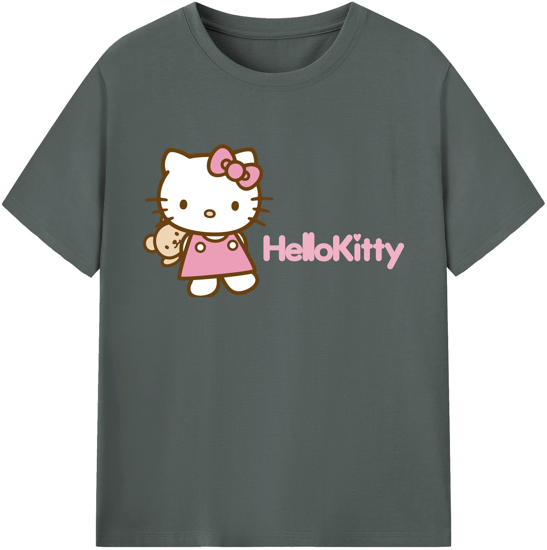 （画像用） Hello Kitty ハローキティ 綿100％ メンズ半袖Tシャツ｜肌触りやわらか＆通気性